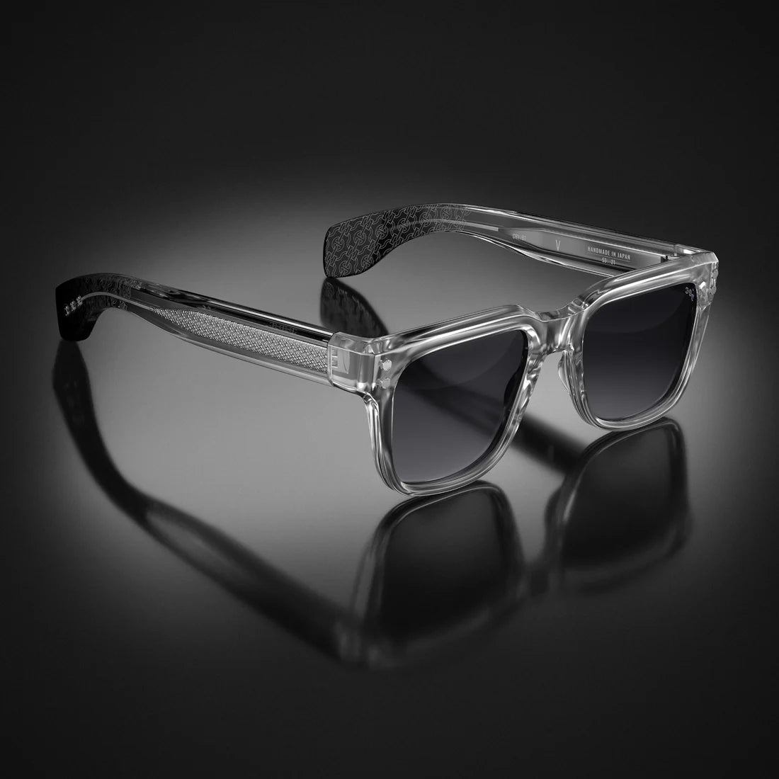 Model V Crystal/Black Fade Temples